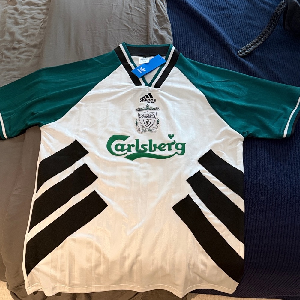 Adidas Liverpool FC Retro Jersey in Green and White